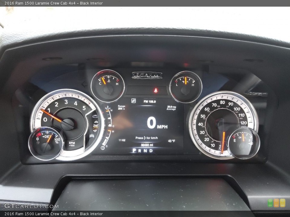 Black Interior Gauges for the 2016 Ram 1500 Laramie Crew Cab 4x4 #143642449