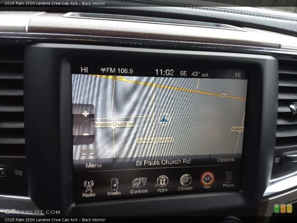 Black Interior Navigation for the 2016 Ram 1500 Laramie Crew Cab 4x4 #143642560