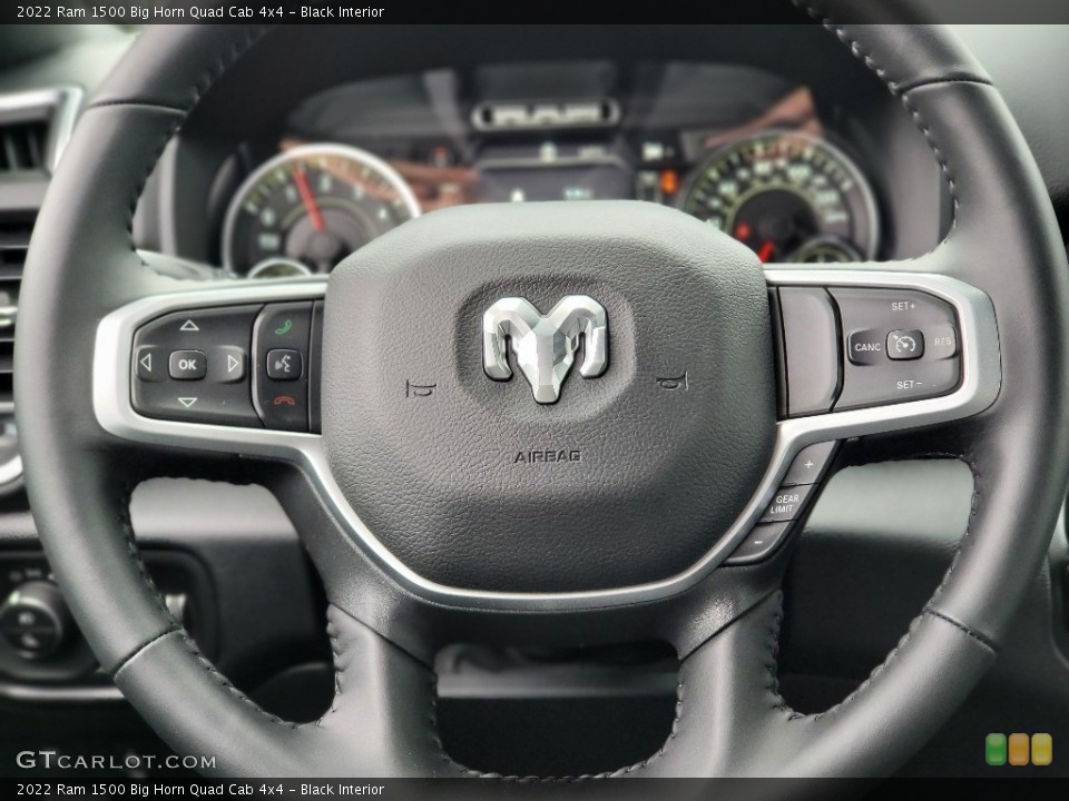 Black Interior Steering Wheel for the 2022 Ram 1500 Big Horn Quad Cab 4x4 #143644984