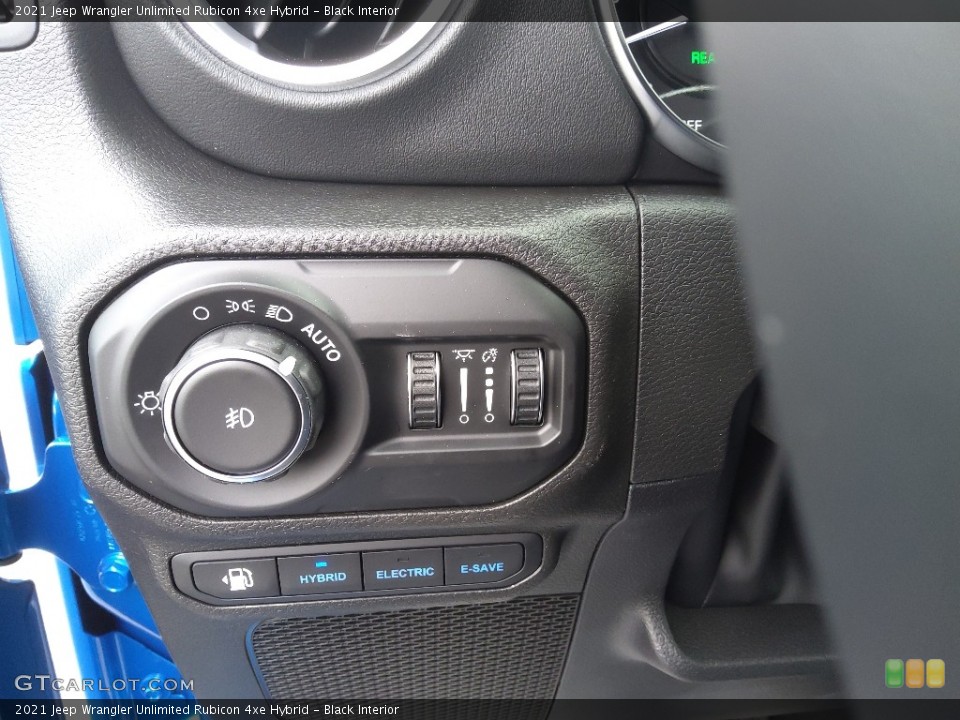 Black Interior Controls for the 2021 Jeep Wrangler Unlimited Rubicon 4xe Hybrid #143645299