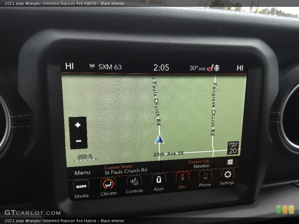 Black Interior Navigation for the 2021 Jeep Wrangler Unlimited Rubicon 4xe Hybrid #143645383