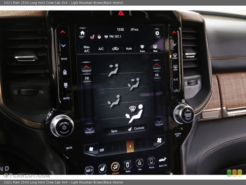 Light Mountain Brown/Black Interior Controls for the 2021 Ram 1500 Long Horn Crew Cab 4x4 #143649930