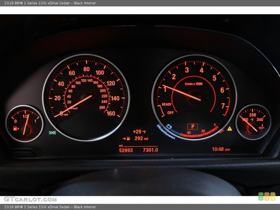 Black Interior Gauges for the 2018 BMW 3 Series 330i xDrive Sedan #143652397