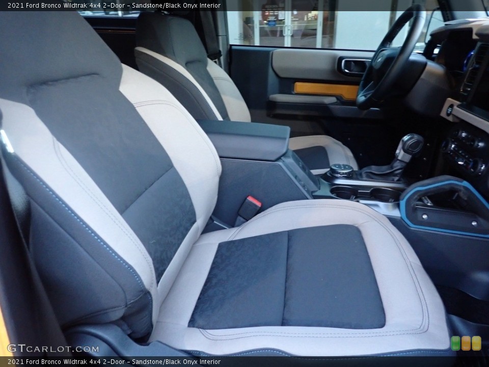 Sandstone/Black Onyx Interior Front Seat for the 2021 Ford Bronco Wildtrak 4x4 2-Door #143652687