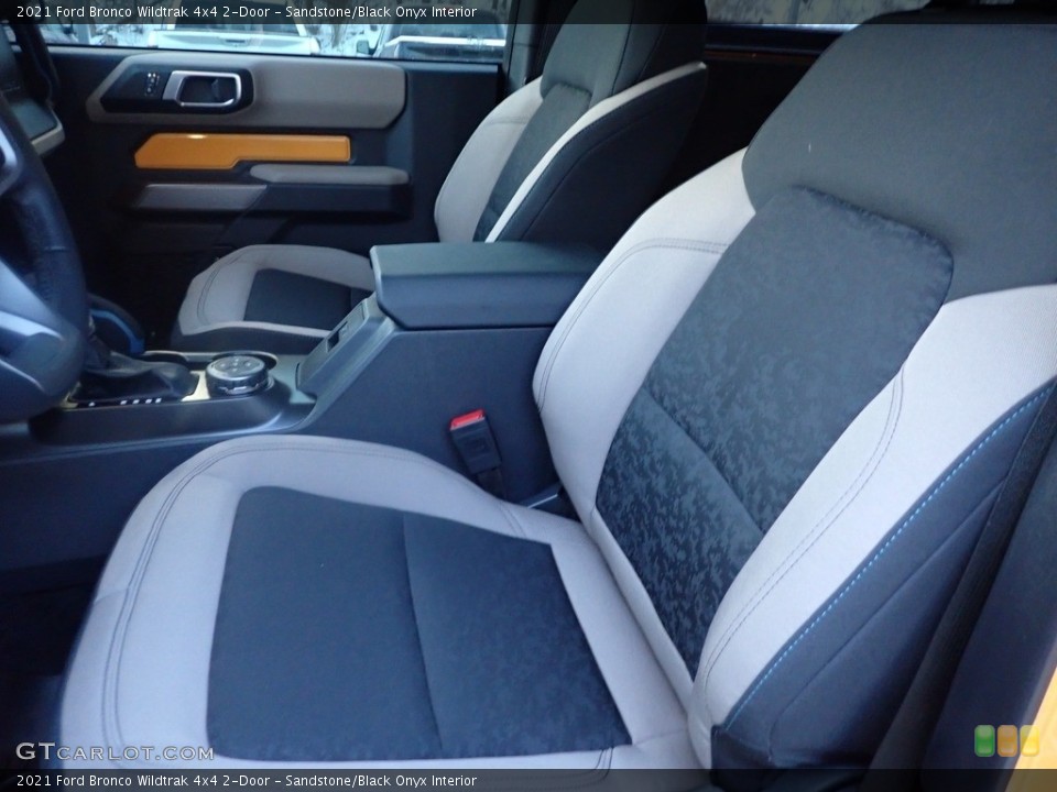 Sandstone/Black Onyx Interior Front Seat for the 2021 Ford Bronco Wildtrak 4x4 2-Door #143652801