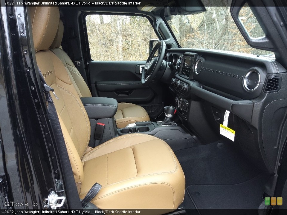 Black/Dark Saddle Interior Front Seat for the 2022 Jeep Wrangler Unlimited Sahara 4XE Hybrid #143660190