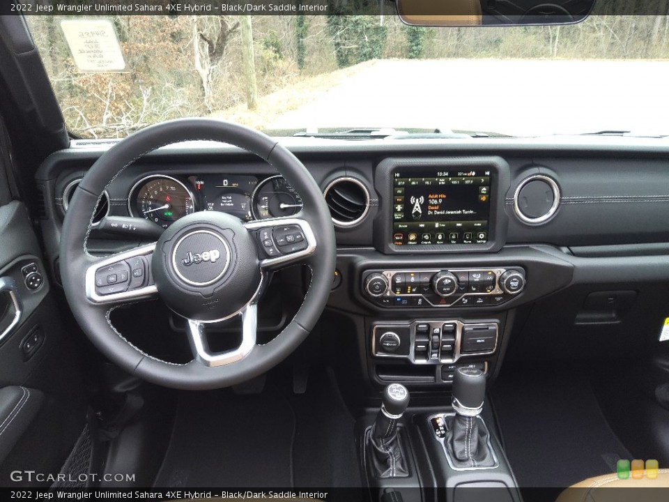 Black/Dark Saddle Interior Dashboard for the 2022 Jeep Wrangler Unlimited Sahara 4XE Hybrid #143660215