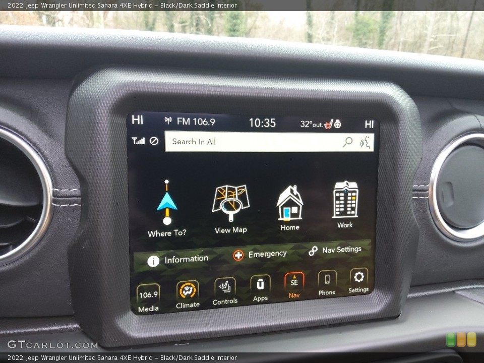 Black/Dark Saddle Interior Controls for the 2022 Jeep Wrangler Unlimited Sahara 4XE Hybrid #143660421
