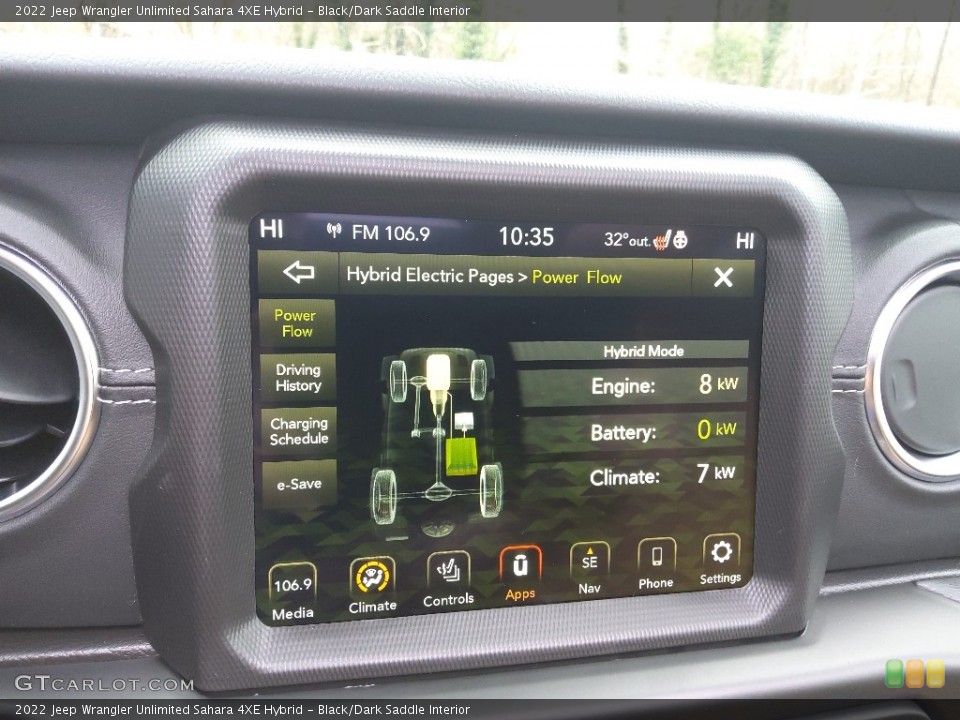 Black/Dark Saddle Interior Controls for the 2022 Jeep Wrangler Unlimited Sahara 4XE Hybrid #143660493