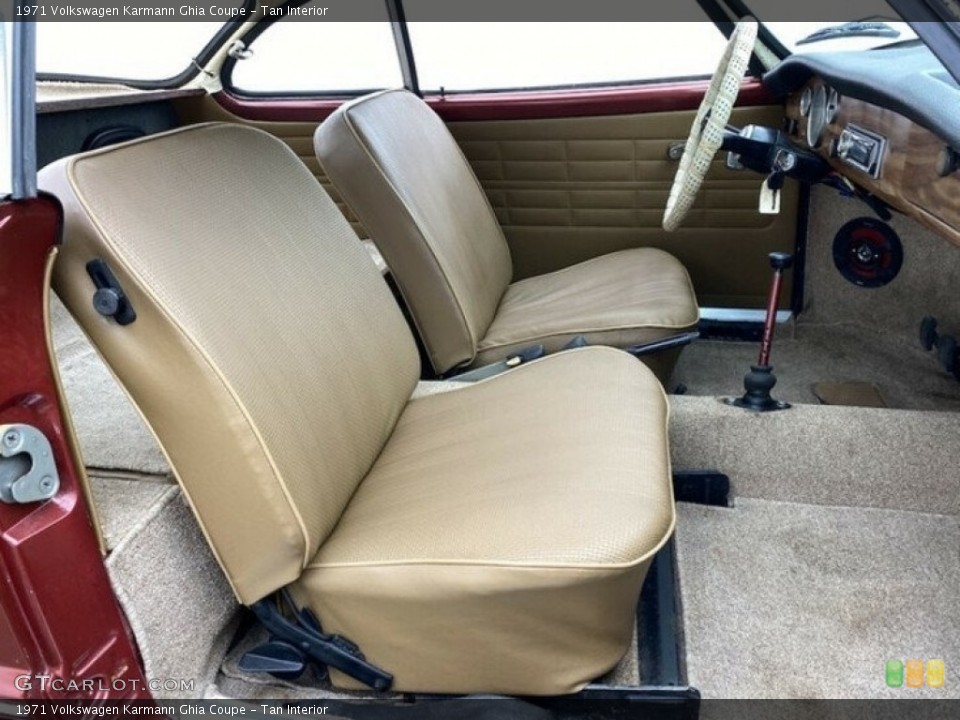 Tan Interior Front Seat for the 1971 Volkswagen Karmann Ghia Coupe #143660868