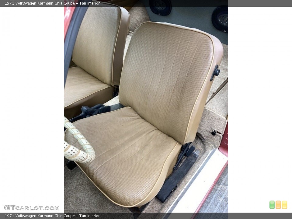 Tan Interior Front Seat for the 1971 Volkswagen Karmann Ghia Coupe #143660901