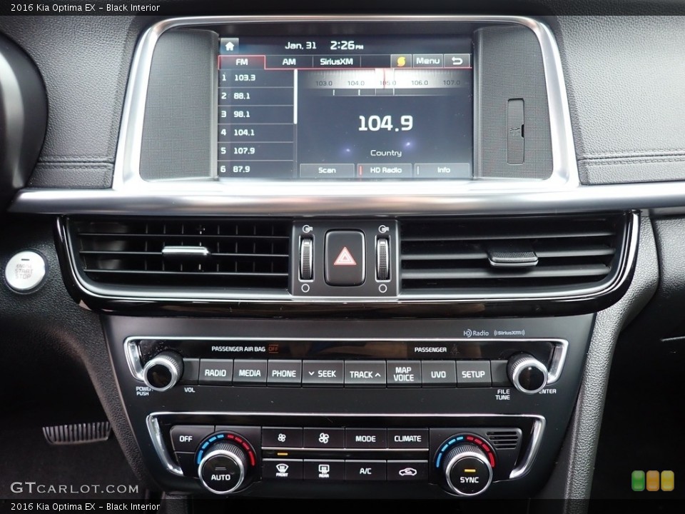 Black Interior Controls for the 2016 Kia Optima EX #143661558