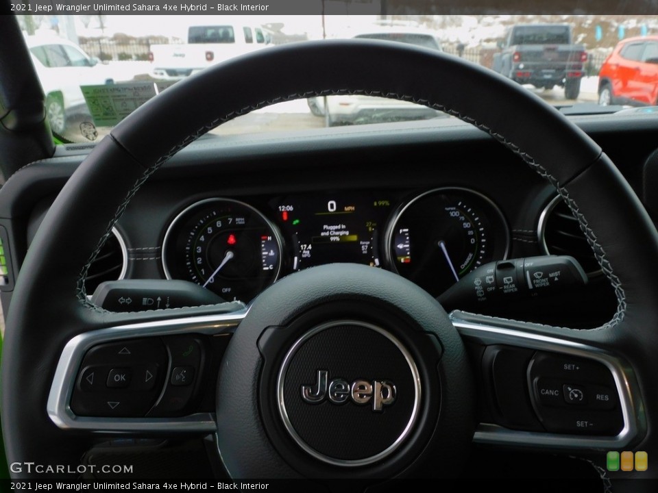 Black Interior Steering Wheel for the 2021 Jeep Wrangler Unlimited Sahara 4xe Hybrid #143668109