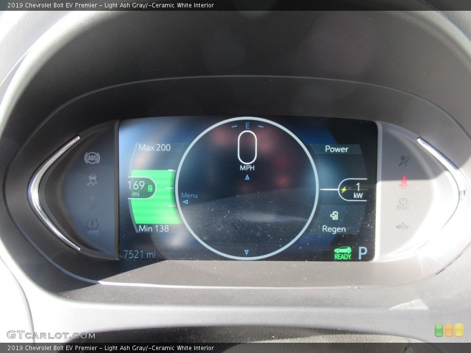 Light Ash Gray/­Ceramic White Interior Gauges for the 2019 Chevrolet Bolt EV Premier #143669795