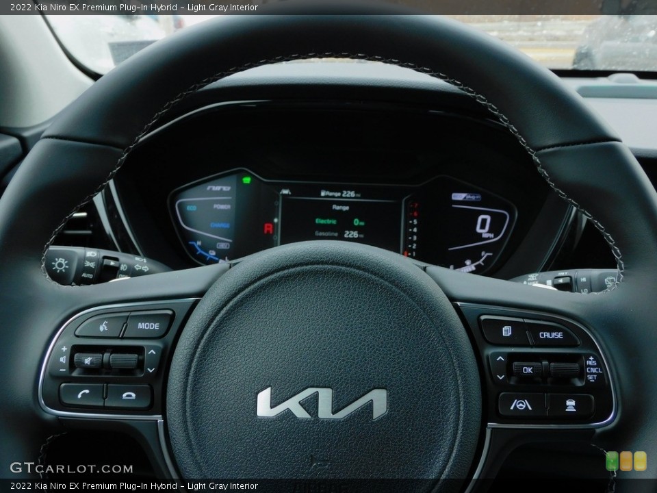 Light Gray Interior Steering Wheel for the 2022 Kia Niro EX Premium Plug-In Hybrid #143671946