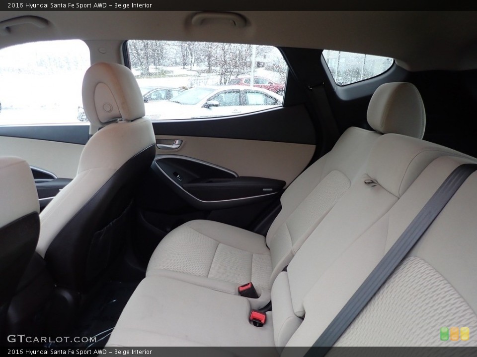 Beige Interior Rear Seat for the 2016 Hyundai Santa Fe Sport AWD #143676518