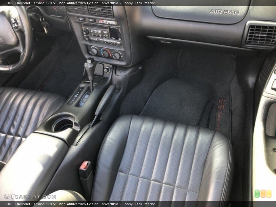 Ebony Black Interior Front Seat for the 2002 Chevrolet Camaro Z28 SS 35th Anniversary Edition Convertible #143677745