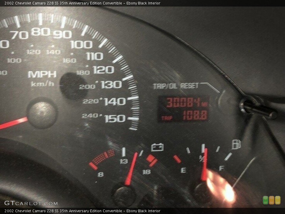 Ebony Black Interior Gauges for the 2002 Chevrolet Camaro Z28 SS 35th Anniversary Edition Convertible #143677769