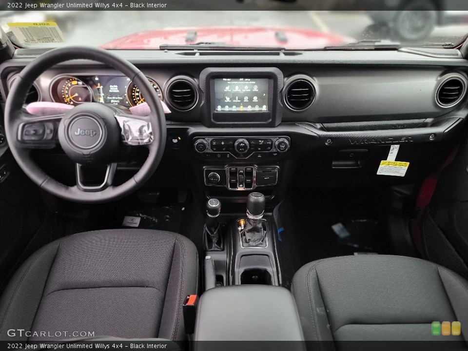 Black Interior Dashboard for the 2022 Jeep Wrangler Unlimited Willys 4x4 #143678168