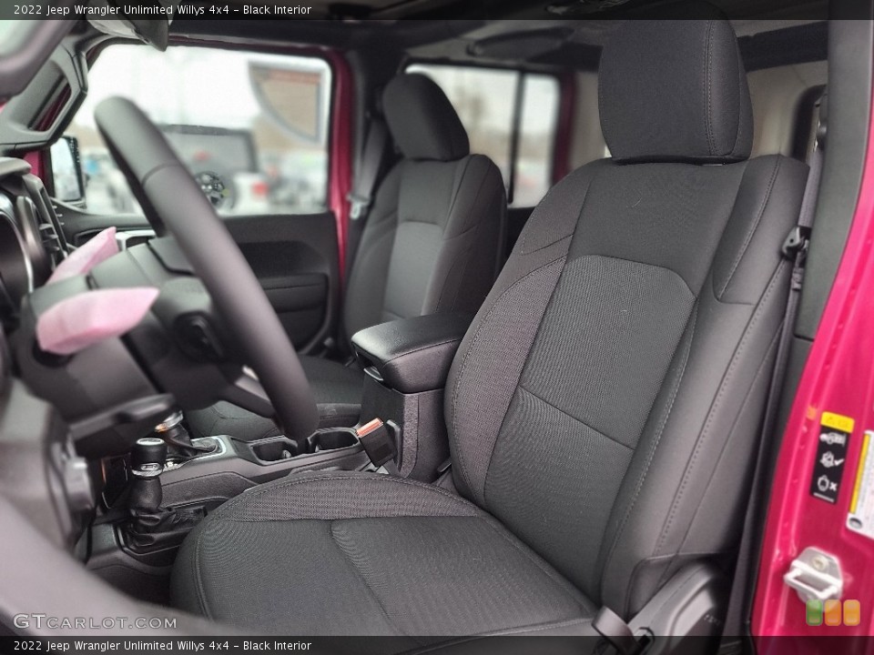Black Interior Front Seat for the 2022 Jeep Wrangler Unlimited Willys 4x4 #143678246