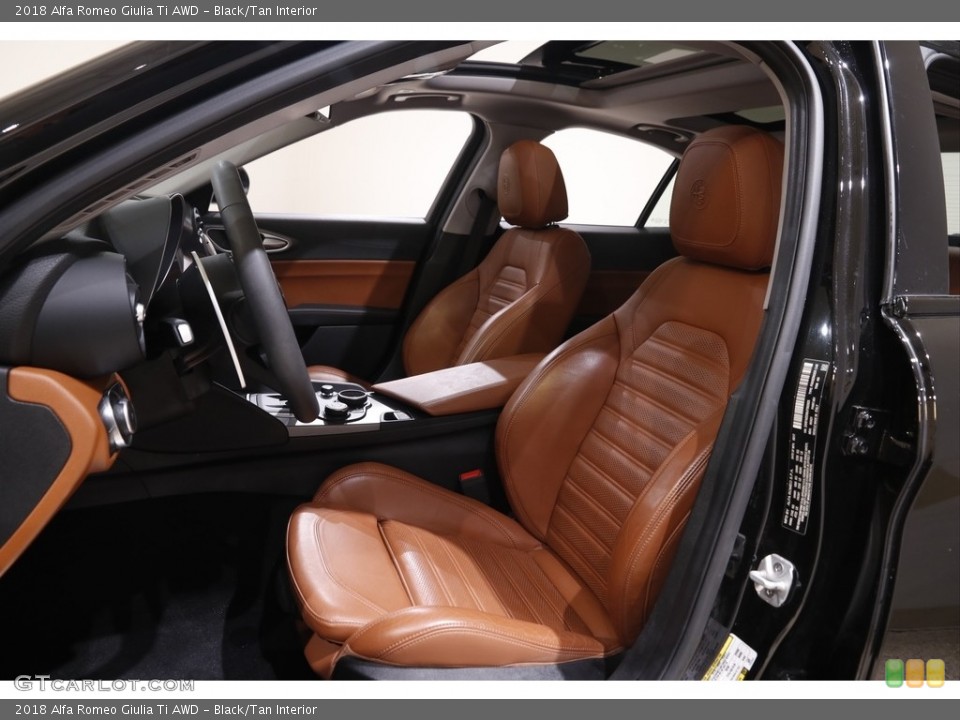 Black/Tan Interior Front Seat for the 2018 Alfa Romeo Giulia Ti AWD #143679581