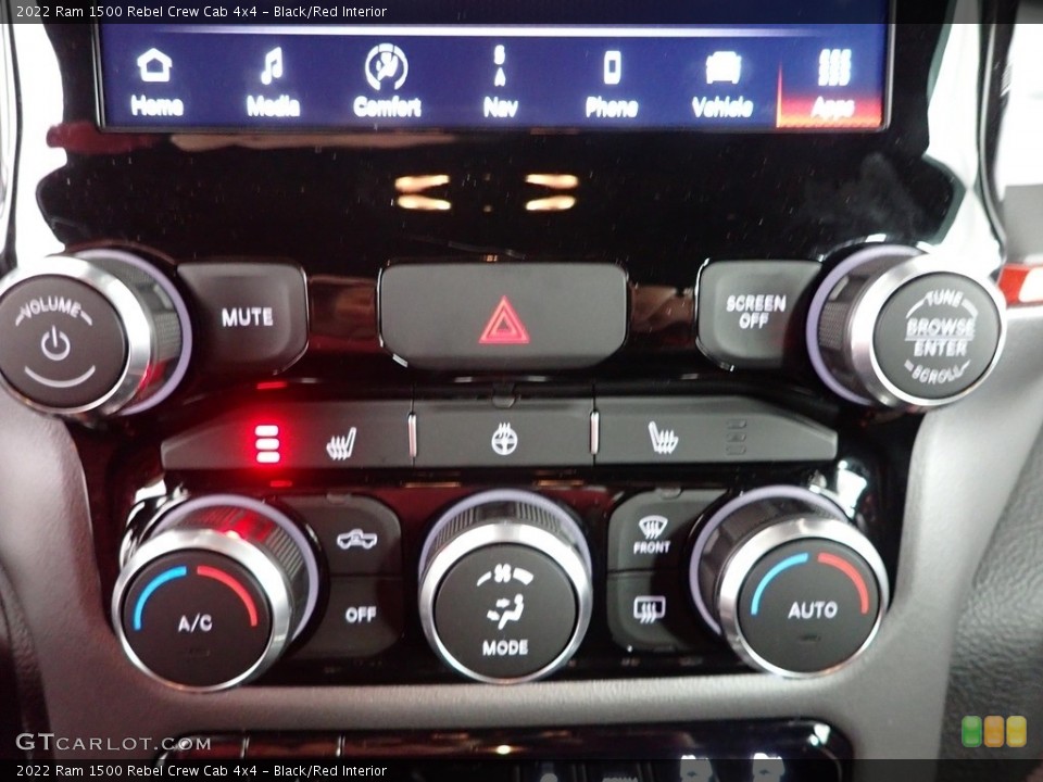 Black/Red Interior Controls for the 2022 Ram 1500 Rebel Crew Cab 4x4 #143689749