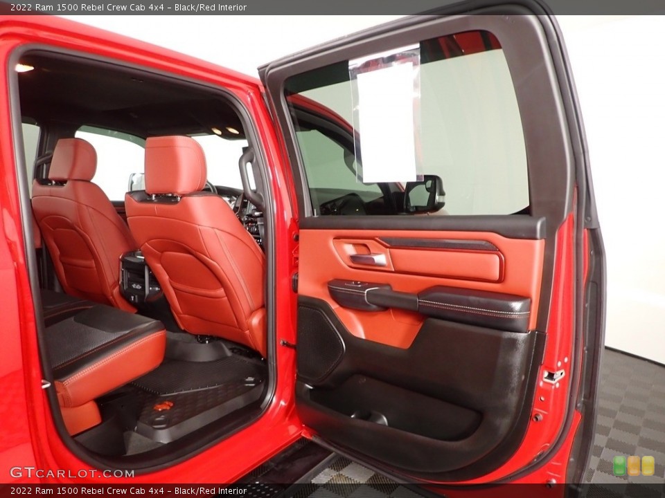 Black/Red Interior Door Panel for the 2022 Ram 1500 Rebel Crew Cab 4x4 #143689998