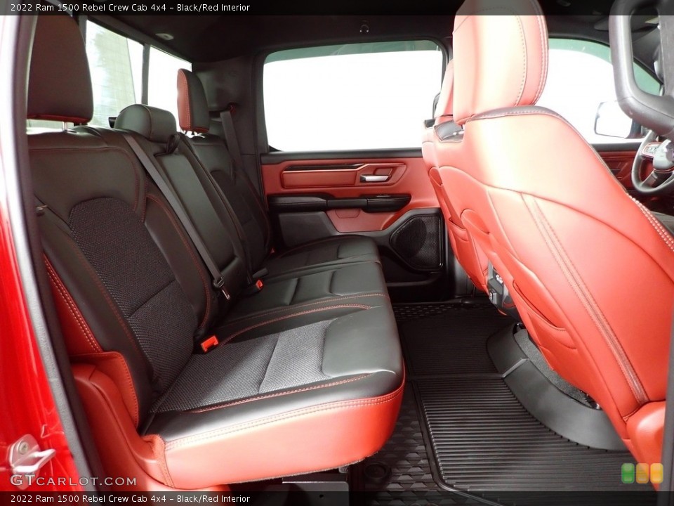Black/Red Interior Rear Seat for the 2022 Ram 1500 Rebel Crew Cab 4x4 #143690022