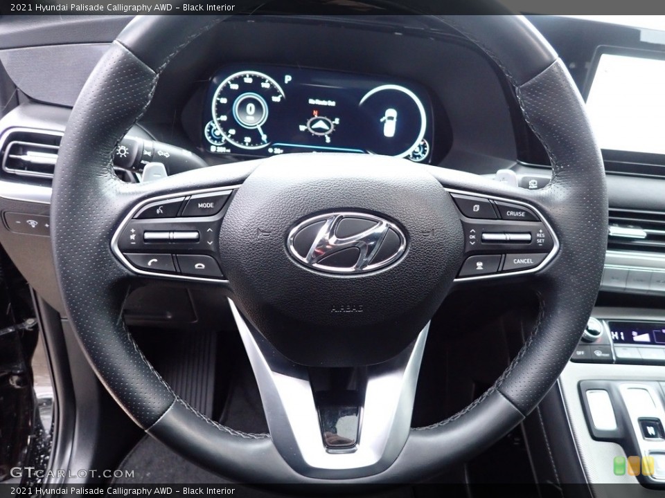 Black Interior Steering Wheel for the 2021 Hyundai Palisade Calligraphy AWD #143694861