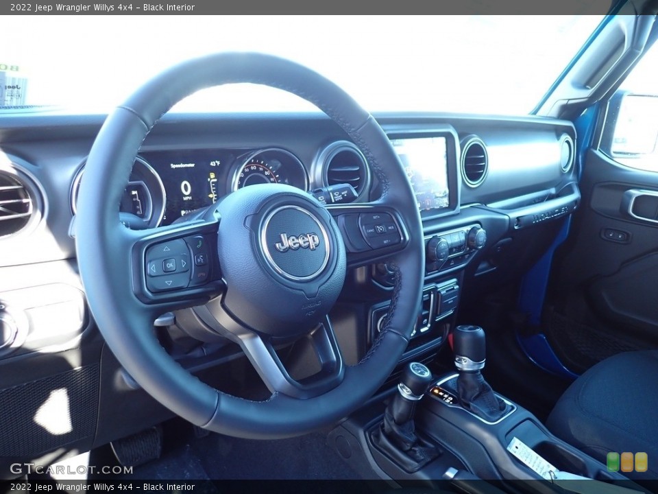 Black Interior Dashboard for the 2022 Jeep Wrangler Willys 4x4 #143696031