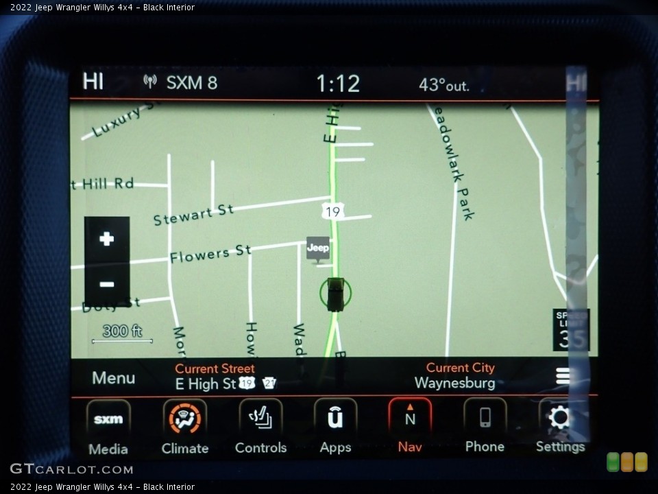 Black Interior Navigation for the 2022 Jeep Wrangler Willys 4x4 #143696103