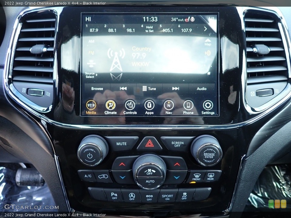 Black Interior Controls for the 2022 Jeep Grand Cherokee Laredo X 4x4 #143696508