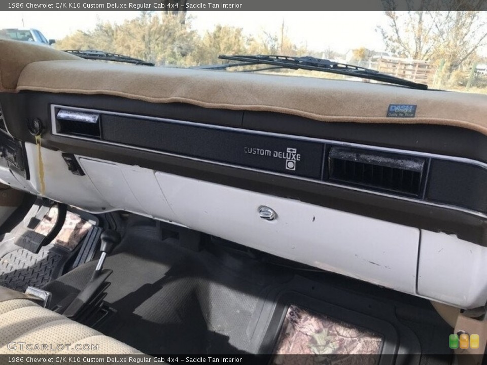 Saddle Tan Interior Dashboard for the 1986 Chevrolet C/K K10 Custom Deluxe Regular Cab 4x4 #143697000
