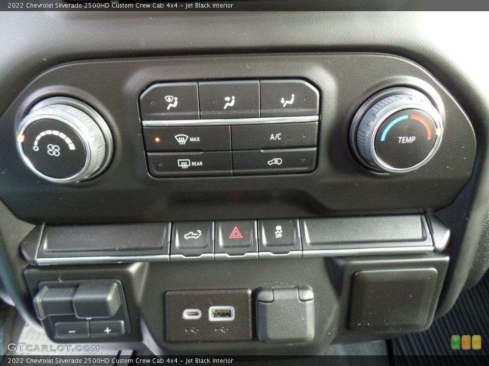 Jet Black Interior Controls for the 2022 Chevrolet Silverado 2500HD Custom Crew Cab 4x4 #143706424