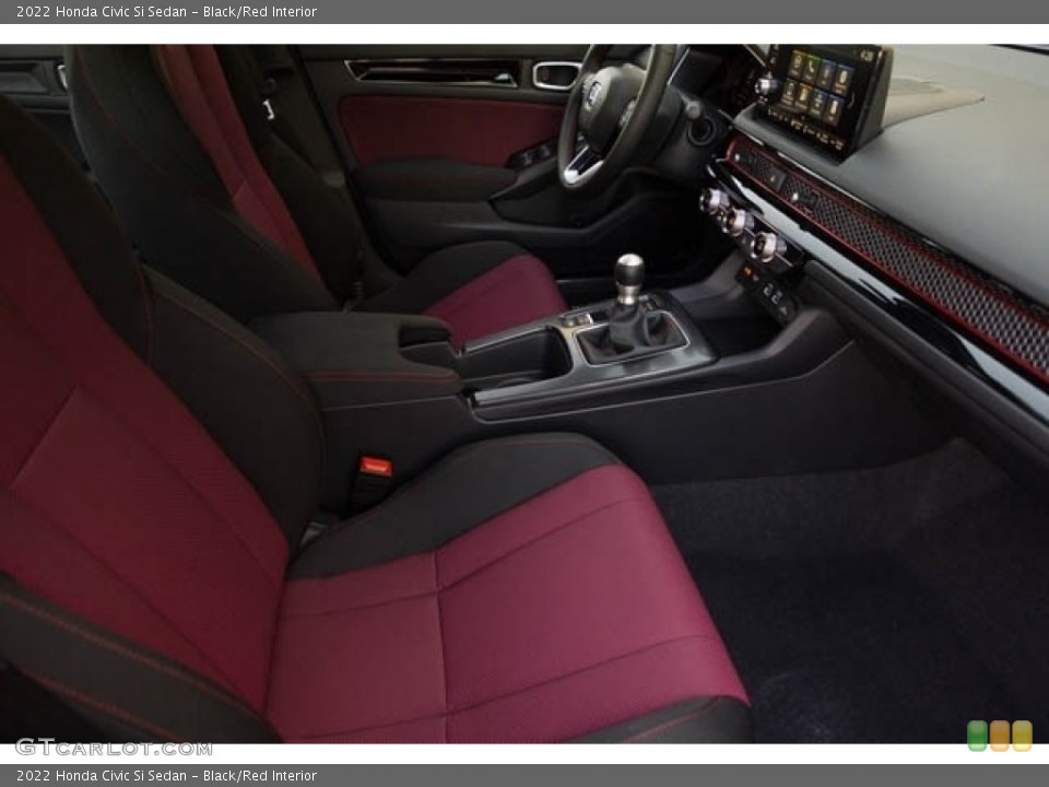 Black/Red Interior Front Seat for the 2022 Honda Civic Si Sedan #143720828