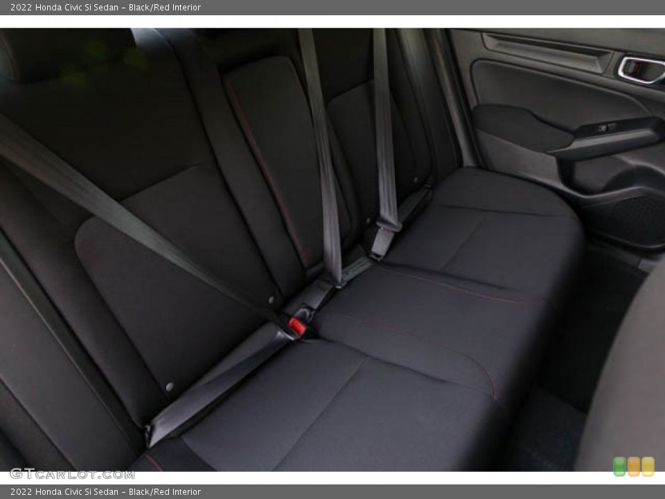 Black/Red Interior Rear Seat for the 2022 Honda Civic Si Sedan #143721407