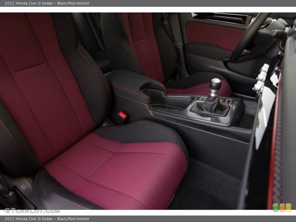 Black/Red Interior Front Seat for the 2022 Honda Civic Si Sedan #143721440