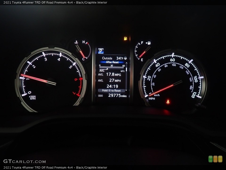 Black/Graphite Interior Gauges for the 2021 Toyota 4Runner TRD Off Road Premium 4x4 #143731849