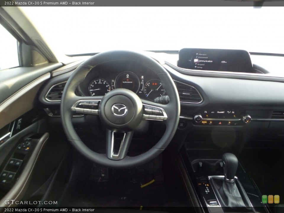 Black Interior Dashboard for the 2022 Mazda CX-30 S Premium AWD #143733469