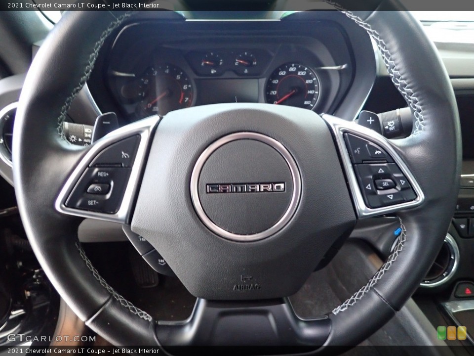 Jet Black Interior Steering Wheel for the 2021 Chevrolet Camaro LT Coupe #143736151