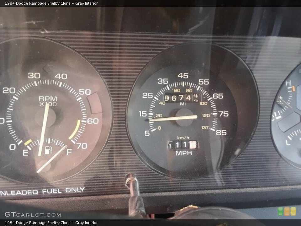 Gray Interior Gauges for the 1984 Dodge Rampage Shelby Clone #143746228