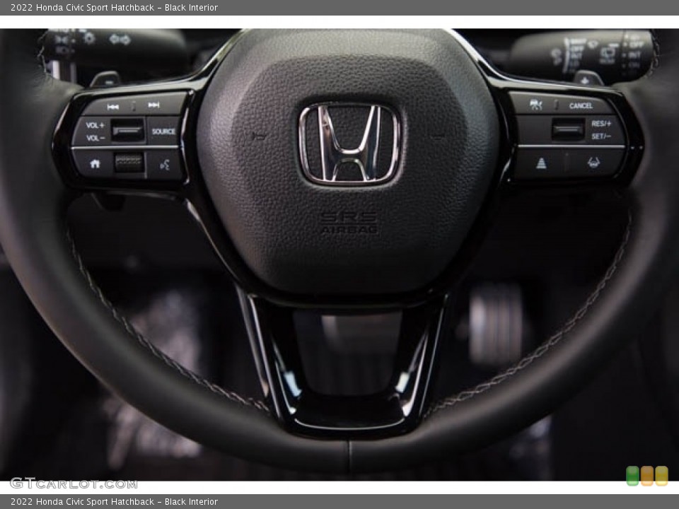 Black Interior Steering Wheel for the 2022 Honda Civic Sport Hatchback #143749004