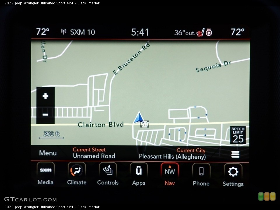 Black Interior Navigation for the 2022 Jeep Wrangler Unlimited Sport 4x4 #143754975