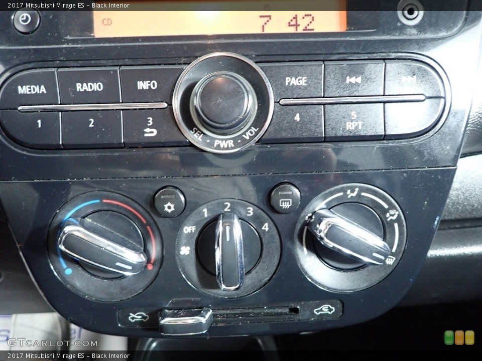 Black Interior Controls for the 2017 Mitsubishi Mirage ES #143759220