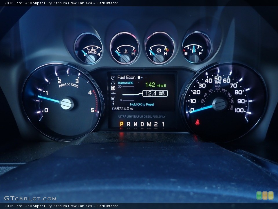Black Interior Gauges for the 2016 Ford F450 Super Duty Platinum Crew Cab 4x4 #143767994