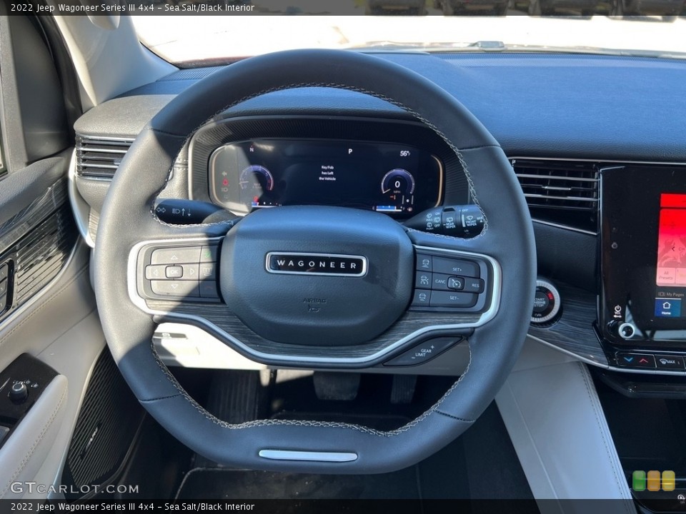 Sea Salt/Black Interior Steering Wheel for the 2022 Jeep Wagoneer Series III 4x4 #143778301