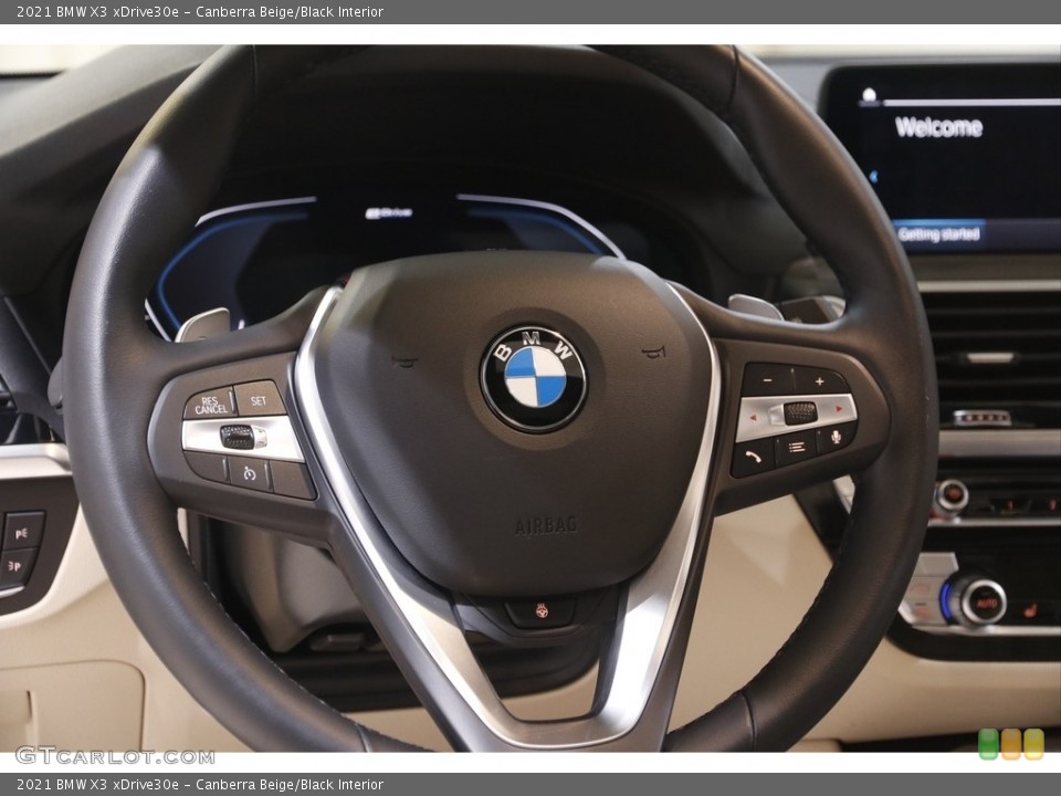 Canberra Beige/Black Interior Steering Wheel for the 2021 BMW X3 xDrive30e #143779600