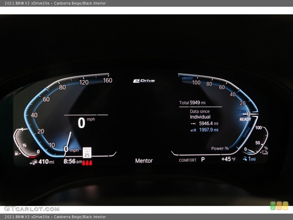 Canberra Beige/Black Interior Gauges for the 2021 BMW X3 xDrive30e #143779621