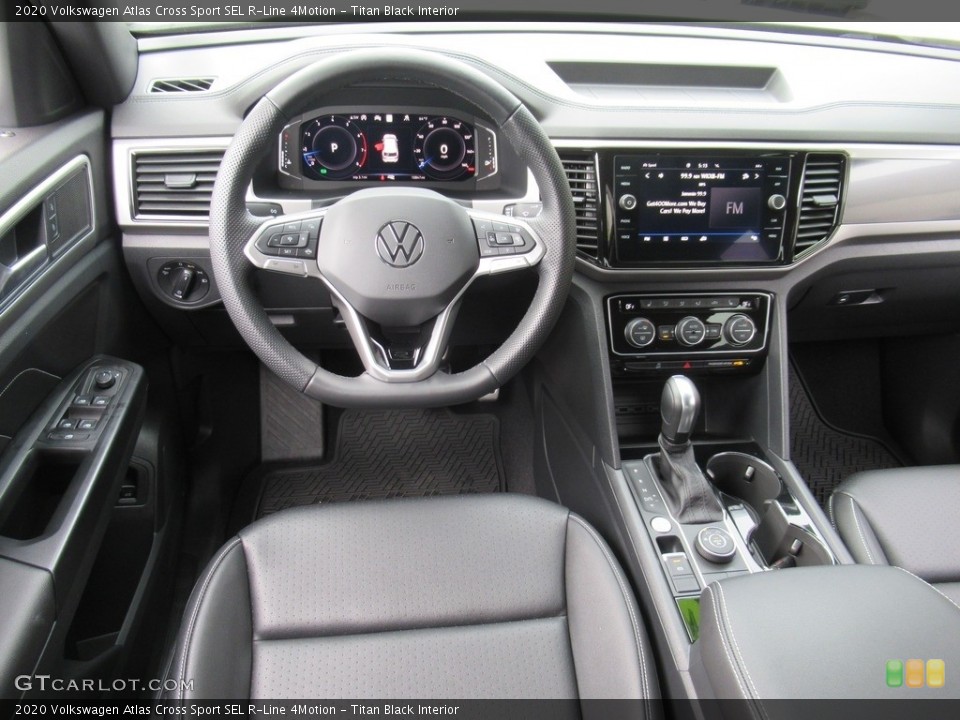 Titan Black Interior Dashboard for the 2020 Volkswagen Atlas Cross Sport SEL R-Line 4Motion #143784971