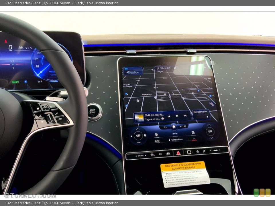 Black/Sable Brown Interior Navigation for the 2022 Mercedes-Benz EQS 450+ Sedan #143787509